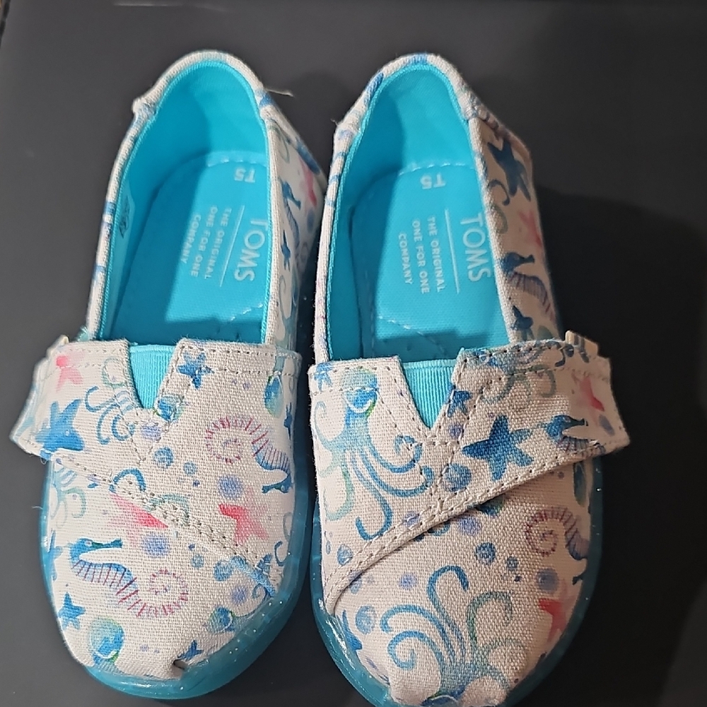 TOMS Tiny Classic - White Seahorsing Print